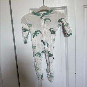 Kyte BABY Cream and Green Dinosaur Footie